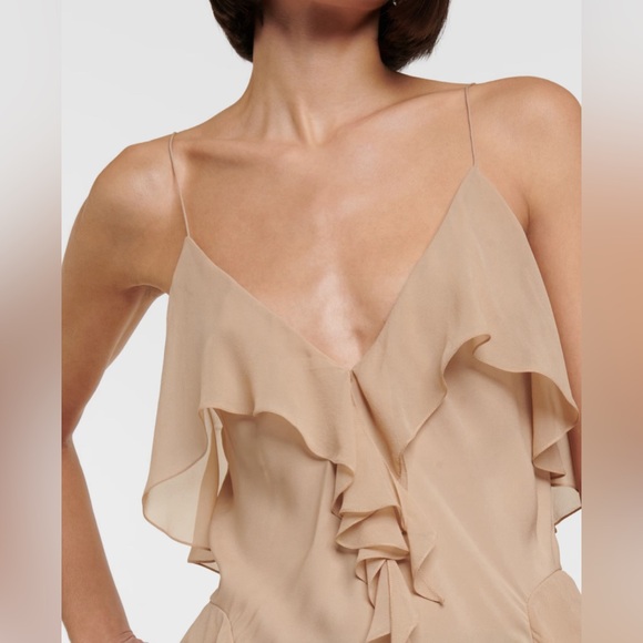 NWT KHAITE Piet ruffled silk georgette camisole - Picture 4 of 6